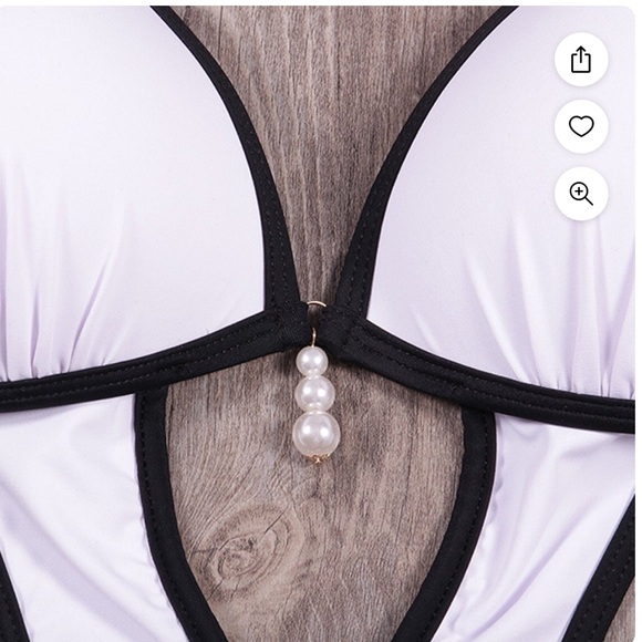 🖤🤍NEW Monokini Black & white. Sz Medium, TUMMY CONTROL Swimsuit/One-piece - Picture 3 of 8